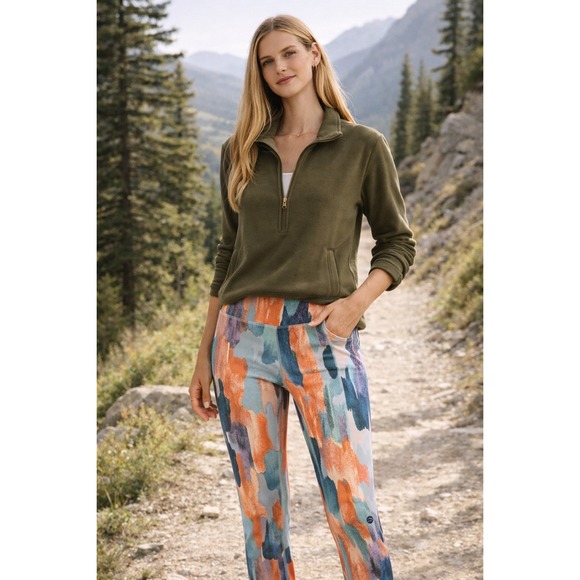 L.L.Bean Other - LL Bean Women Size S PET High Rise 7/8 Legging Abstract Watercolor Print Outdoor